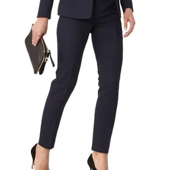 Reiss Wool Blend Navy Trouser Dress Pants Workwear Office Business Career Sz 6 - Picture 1 of 13